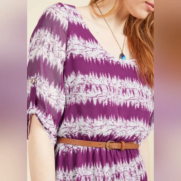 ModCloth/Peach Love California Purple Mountain Dwelling Mini Dress Size M - Picture 6 of 11